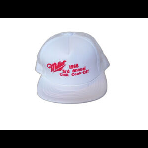 Vintage 1988 Miller Chili Cook-Off Trucker Hat White